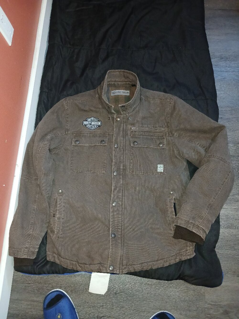 Genuine HD heavy lined jacket brown plaid interior brown exterior